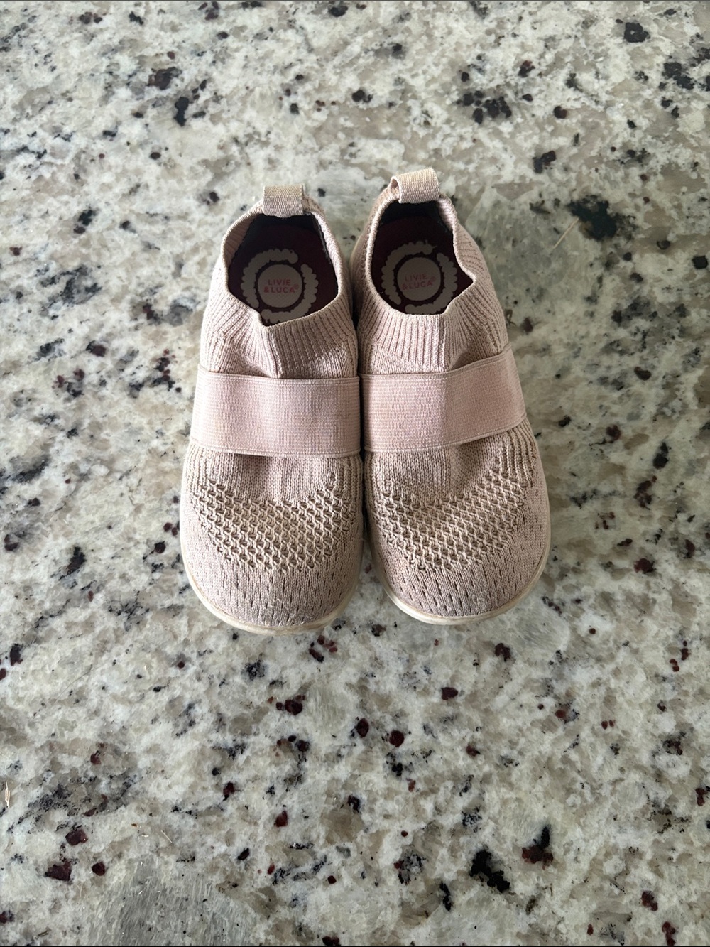 Livie & Luca Knit Slip-On Sneakers in Blush Pink